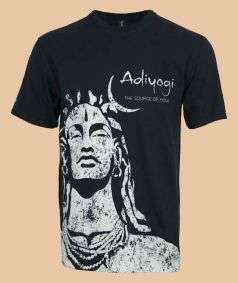 Adiyogi Unisex T-Shirt, Silver Print